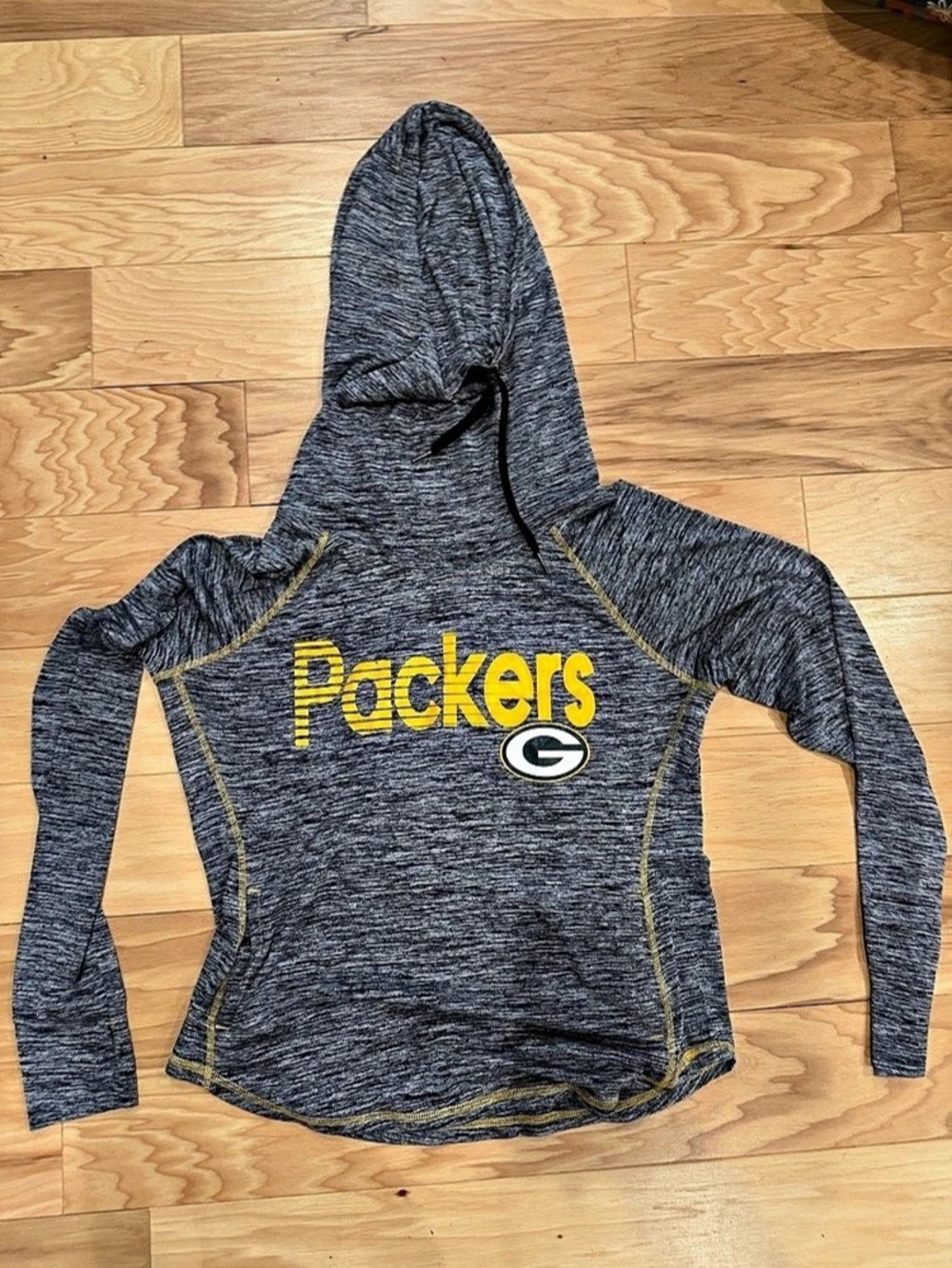 Green Bay Packers NFL Team Apparel Women’s L Space Dye Hoodie Nike Swoosh